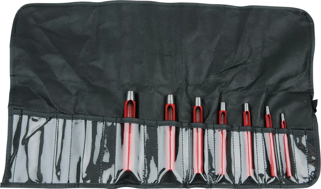 Set Punzoni KS Tools 129.2108 per Cuoio e Gomma - 7 Pezzi Top Quality