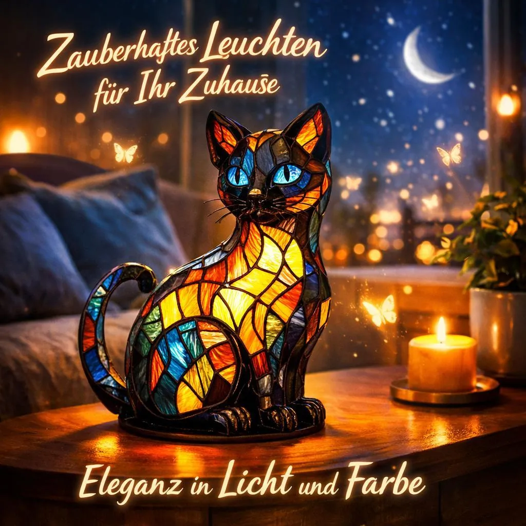 Lampe Chat Originale Veilleuse Mosaïque Colorée avec Éclairage Douceur - 7