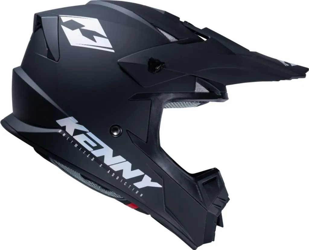 Casque de protection Motocross Kenny Track Solid Noir et Gris en Taille L