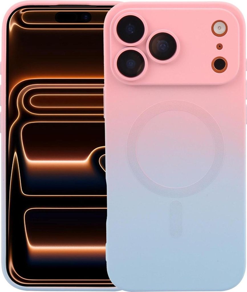 Silikon MagSafe Hülle für Apple iPhone 17 Pro mit Farbverlauf & Linsenschutz Handyhülle