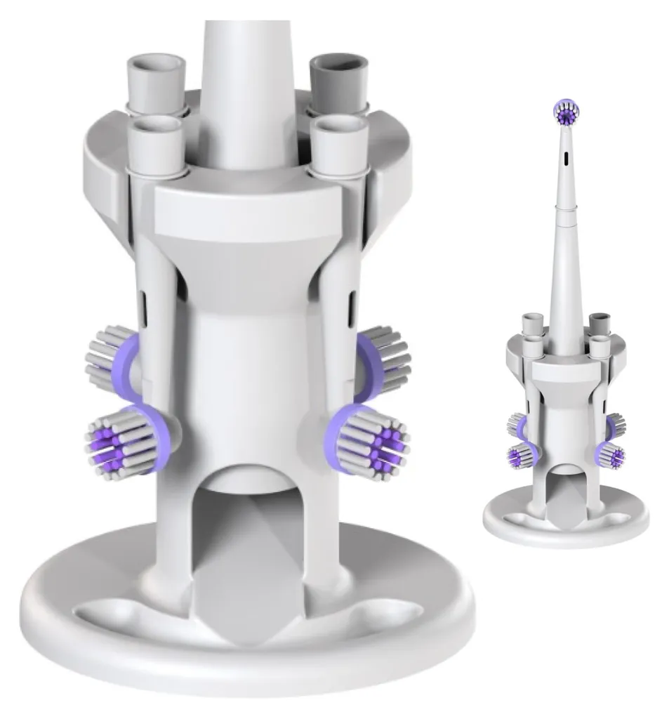 Rangement mural brosse à dents électrique pour 4 têtes Oral-B blanc