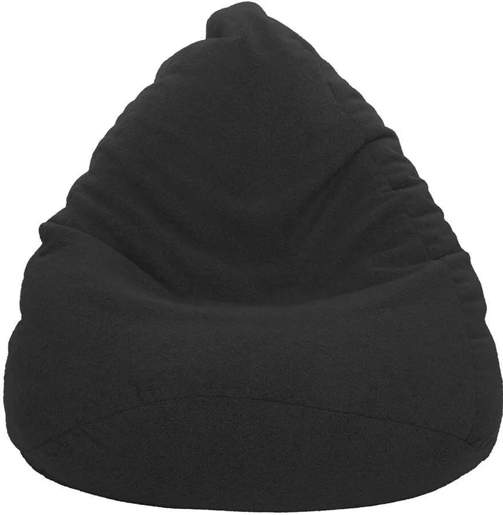 Sac d'assise 100x75 en peau d'agneau noir véritable - Confort Premium