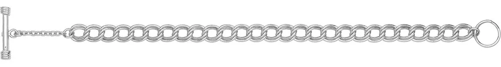 Bracelet Argent 925 Rhodié 19cm x 7mm - Finition Brillante et Robuste