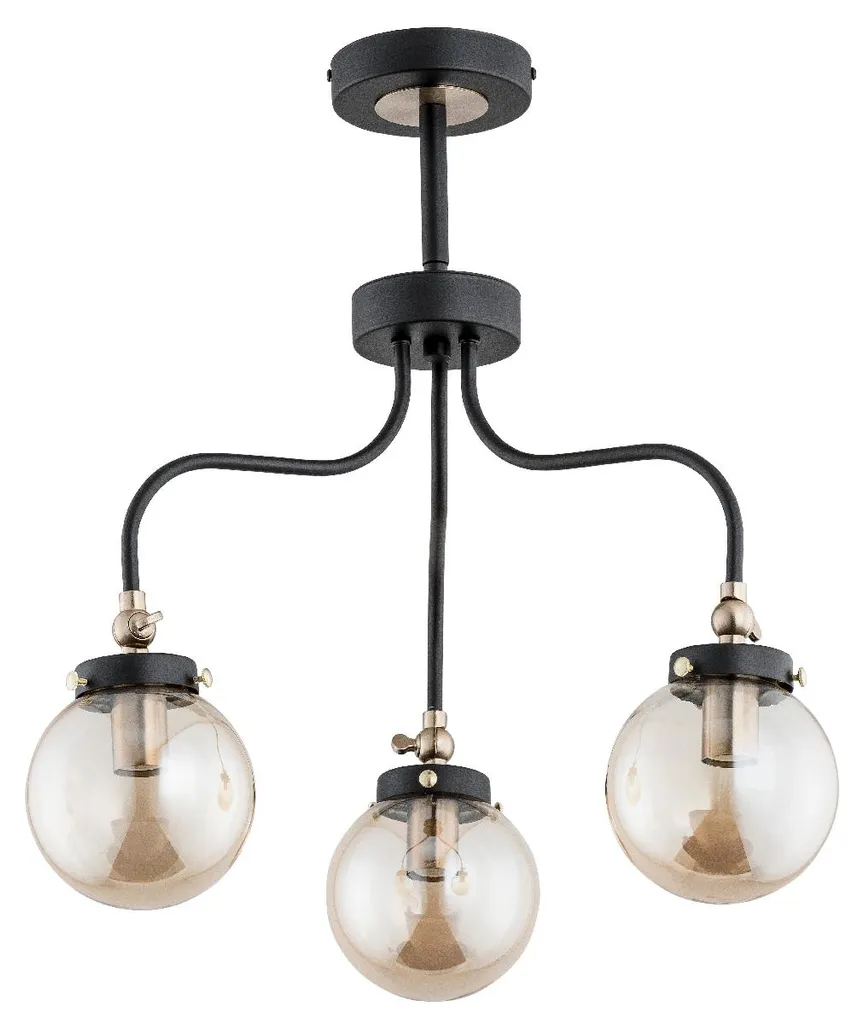 Lustre suspension design noir KARDAN Alfa 3 lumières métal E14