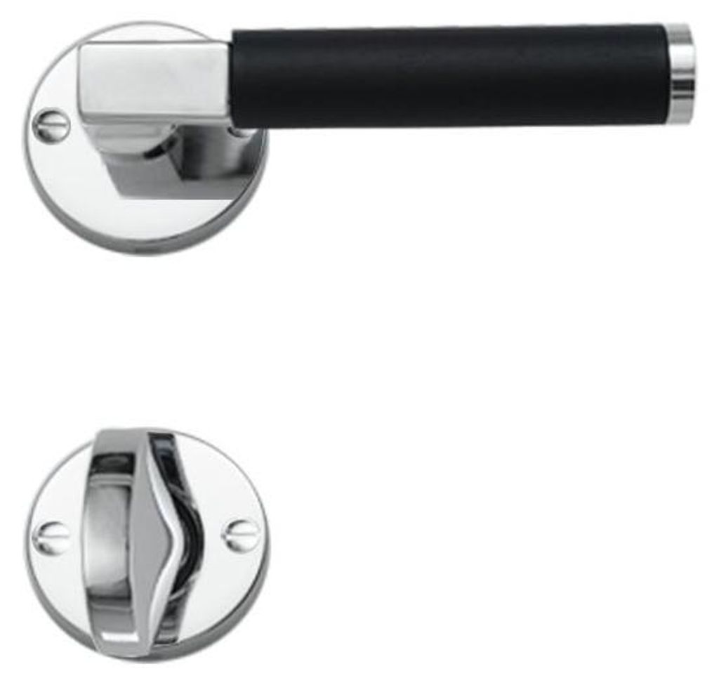 Drecoma Rosettengarnitur Bauhaus glanzchrom Verschraubung Produktbild 