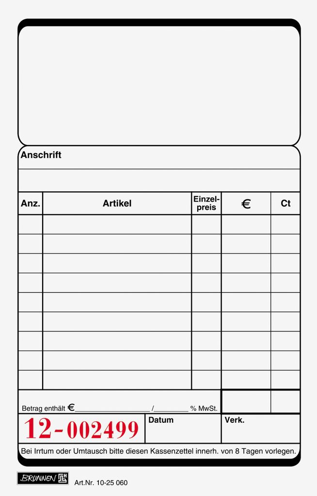 BRUNNEN Kassenblock 2x50Bl 10er Pack Produktbild 
