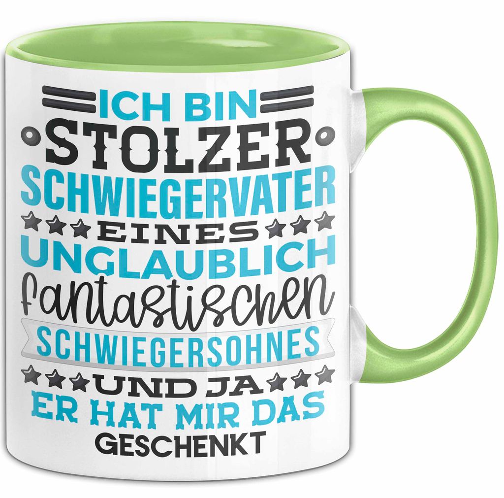 Schwiegervater Geschenk Von Schwiegersohn Geschenkidee Tasse Spruch Becher (Grün)