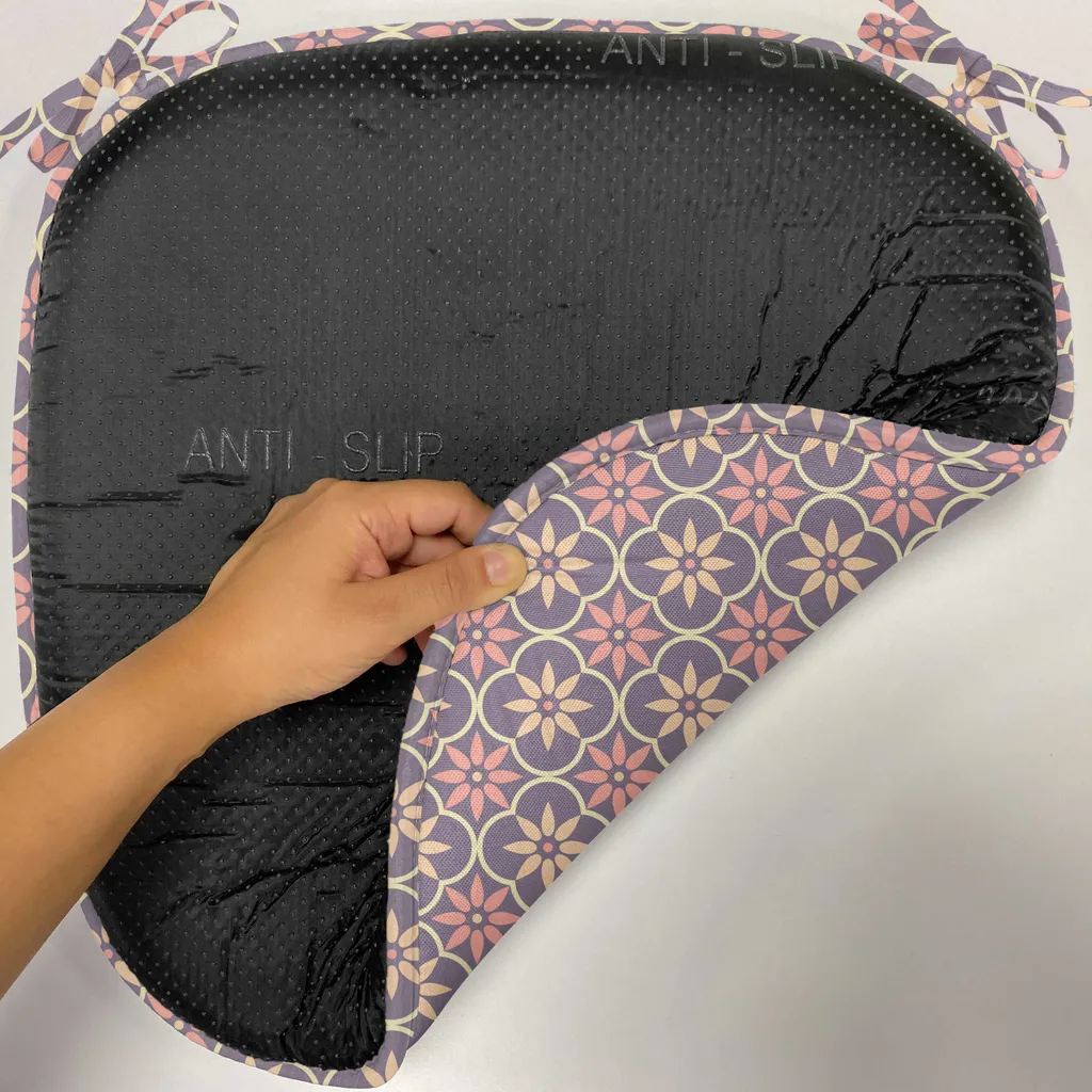 Coussin de chaise imperméable 40x40 cm à sangles, lot de 12 déco corail - 2