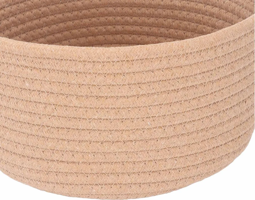 Cesta portaoggetti design gatto in cotone intrecciato marrone
