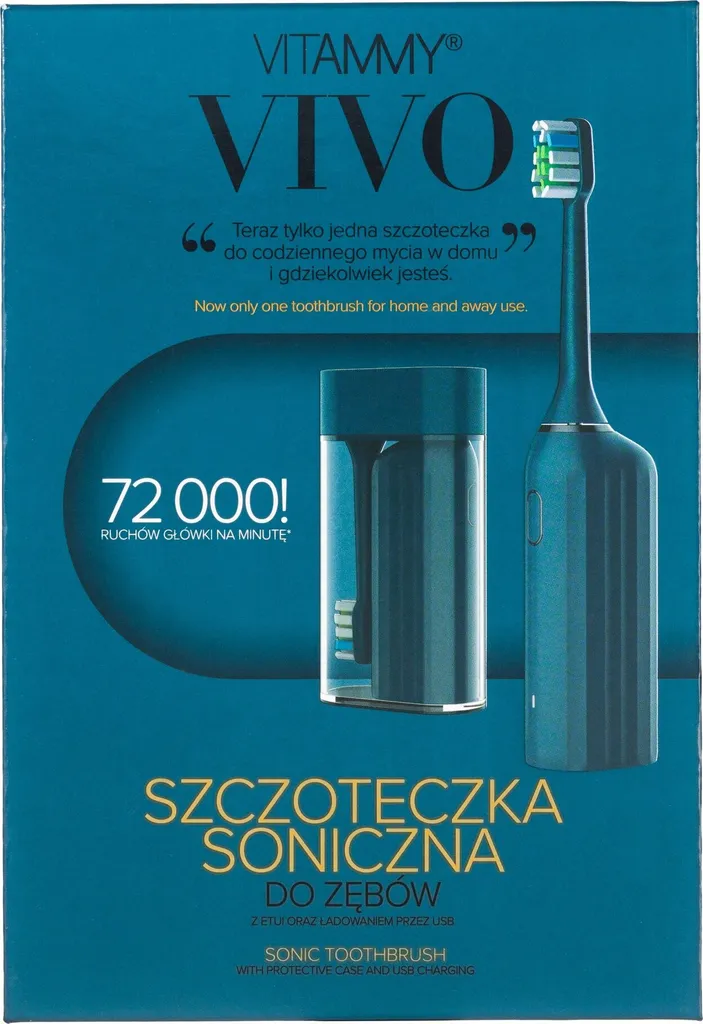 VITAMMY VIVO Rosa/Blu Spazzolino Elettrico con Astuccio da Viaggio