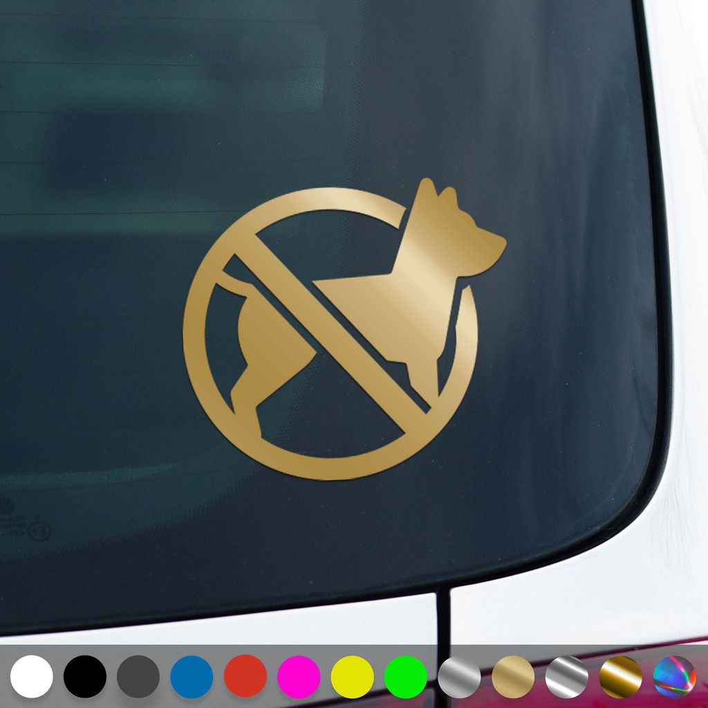 PantherPixel Hunde Verboten Aufkleber Nicht Erlaubt Hundeverbot Sticker Auto Geschenkidee Farbe Gold