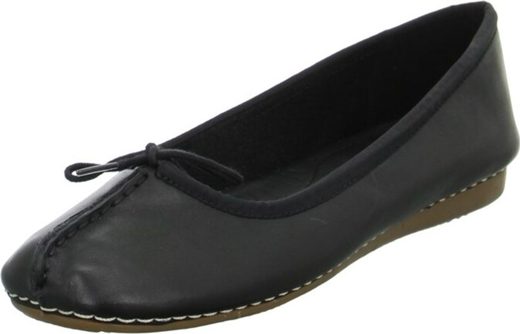 CLARKS Ballerinas Freckle Ice mit atmungsaktiver Lederdecksohle 1216 Black Leather 42