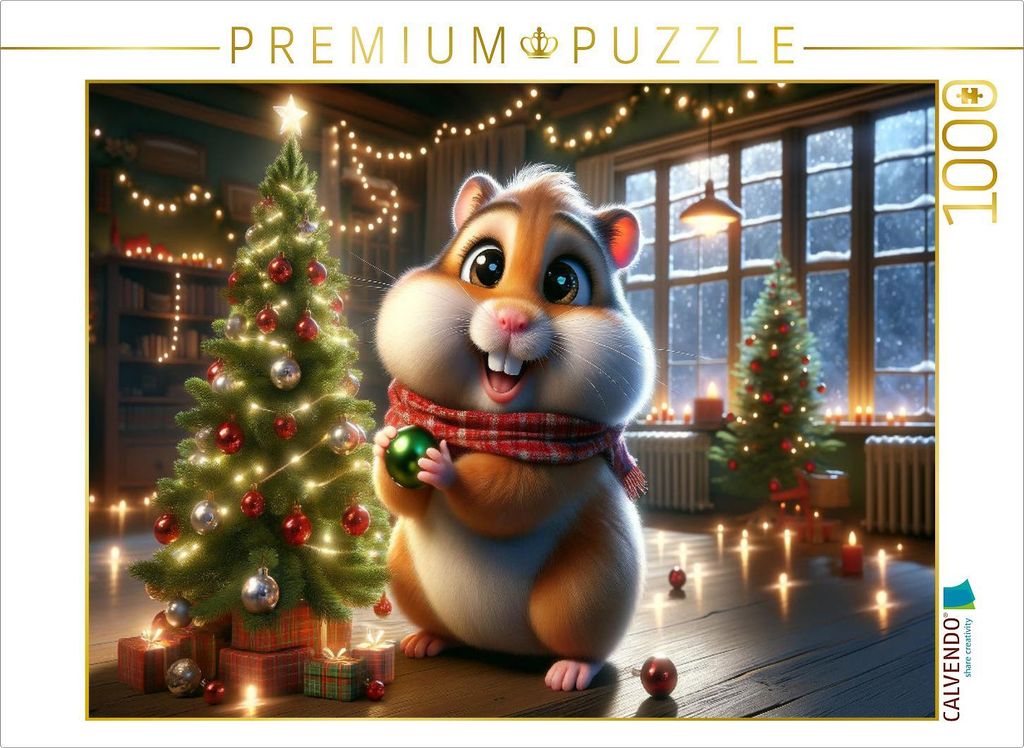 CALVENDO Puzzle Weihnachtswunderland: Ein Hamster im Produktbild 