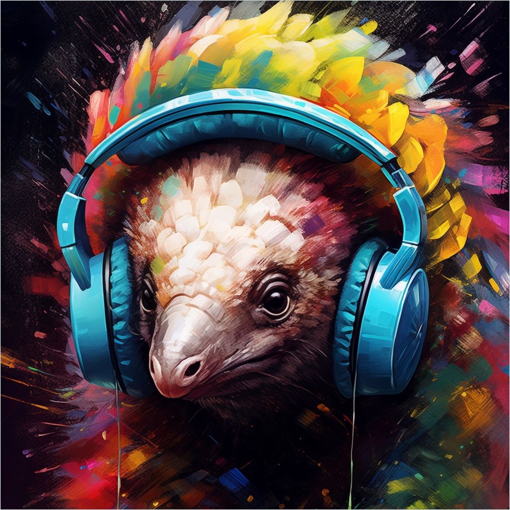 Wallario selbstklebende Möbelfolie/ Tischdecke für Innen und Außen, Größe: 90 x 90 cm - Musikalisches Schuppentier
