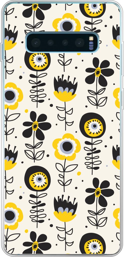 MuchoWow Handyhülle Schutzhülle Hülle für Telefoonhoesje Samsung Galaxy S10 Plus Mädchen - Blumen - Muster - Mädchen - Kinder - Kinder Sili...
