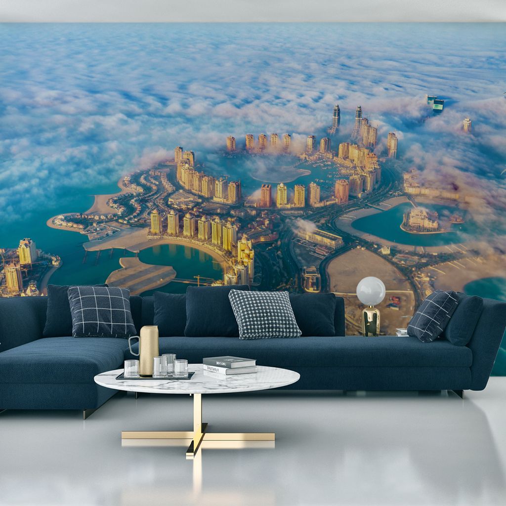 Muralo XXL Vlies FOTOTAPETE ARCHITEKTUR Aussicht Vogelperspektive (B) 368 cm x (H) 280 cm Tapete Wandtapete WOHNZIMMER SCHLAFZIMMER 4583