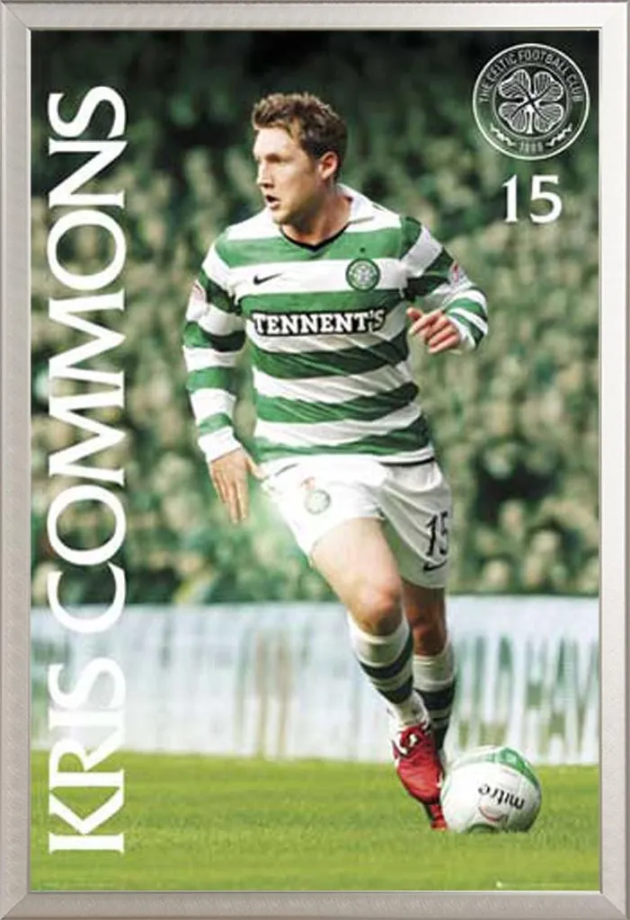 Décoration murale Celtic FC Kris Commons avec cadre aluminium amovible
