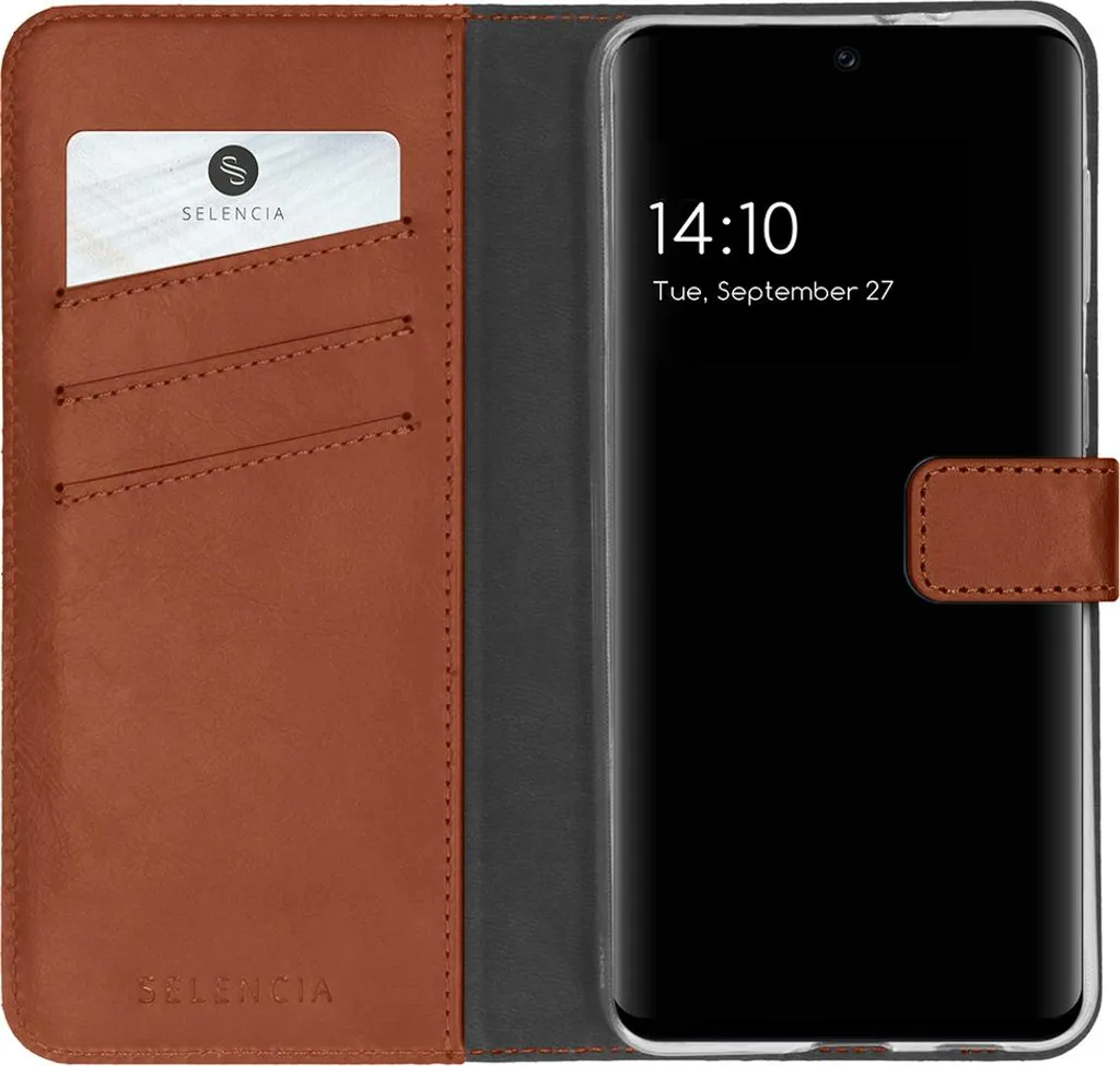 Cover Portafoglio Samsung S21 FE Selencia Pelle Genuina Marrone