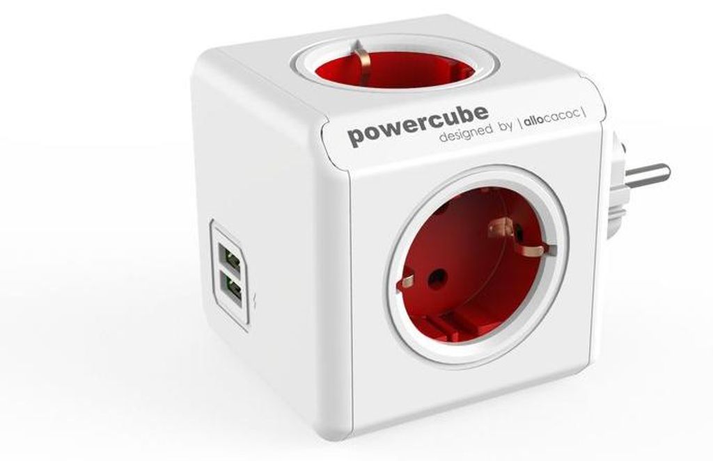 PowerCube Original USB Ladegerät, Steckdosenwürfel und Produktbild 
