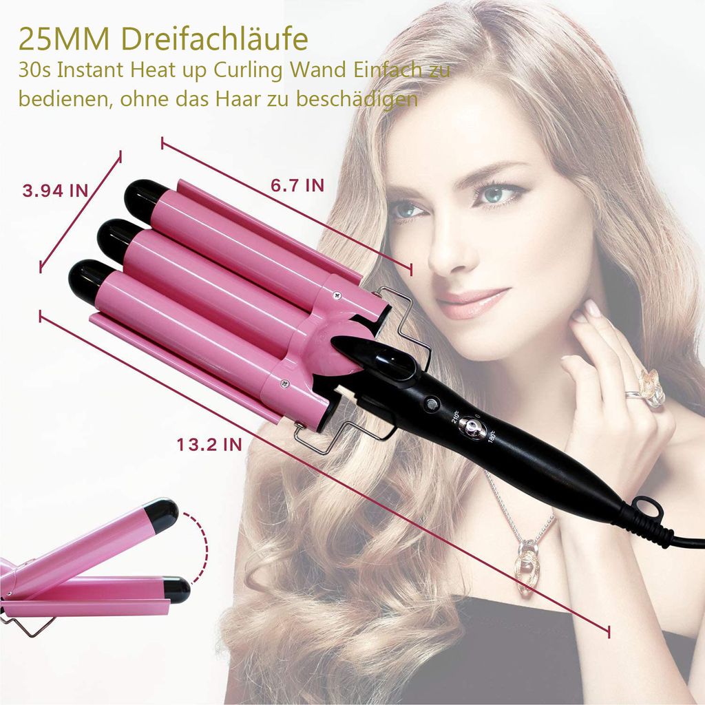 Janelove Mini-Welleneisen 13mm Für Kurze Haare - Beach Waves Lockenstab