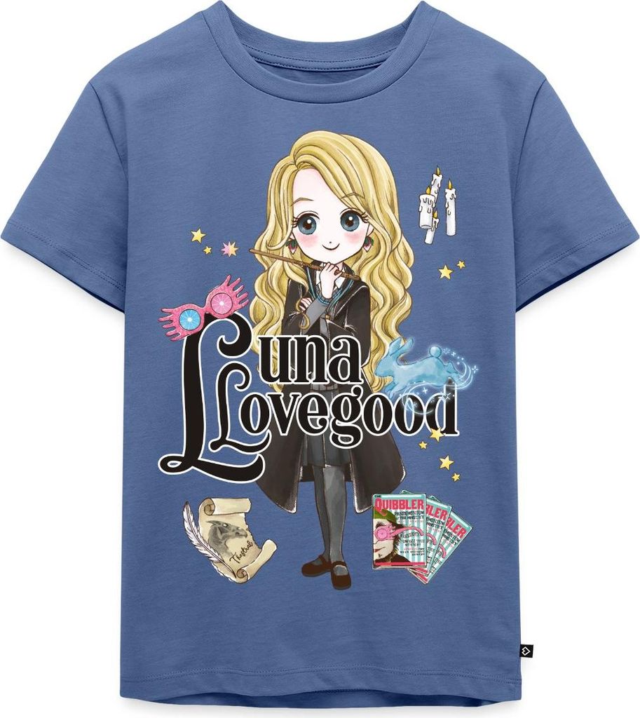Spreadshirt Harry Potter Luna Lovegood Kinder Premium T-Shirt, 110/116 (4 Jahre), Taubenblau