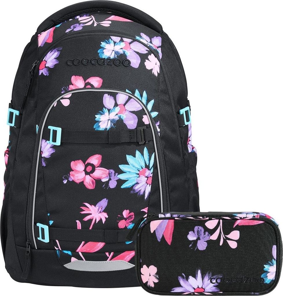 Coocazoo Mate Floral Artnight Schulrucksack Set 2tlg.