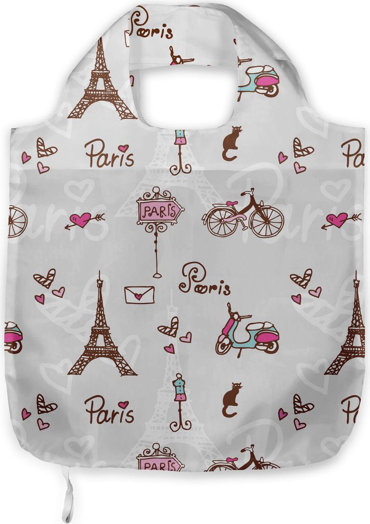 ABAKUHAUS Paris Tragetasche aus Stoff, Stadt der Liebe und Mode, Praktische Altagsmode Einkaufstaschen, Redwood Pearl Pink
