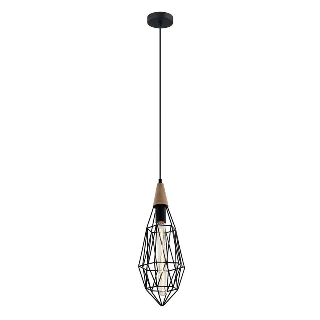 Luminaire Maelle Italux MDM-2595/1S BK en métal noir style industriel