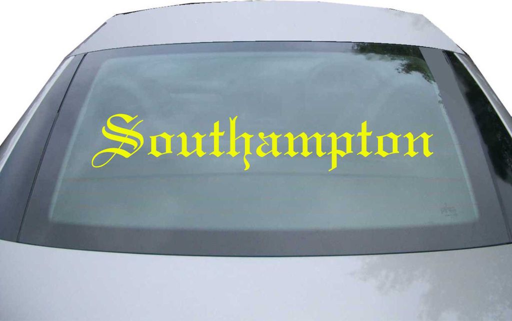 Indigos UG - Aufkleber Heckscheibe & Motorklappe DE6670 - neongelb - 600x100 mm - Soutnampton - Auto Scheiben Fenster Heckklappe Tuning Racing JDM ...