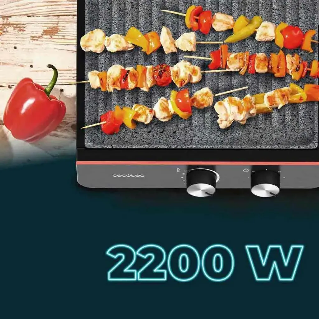 Gril Électrique de Table Multifonction 2200W - Plancha et Presse à Panini Inox - 17