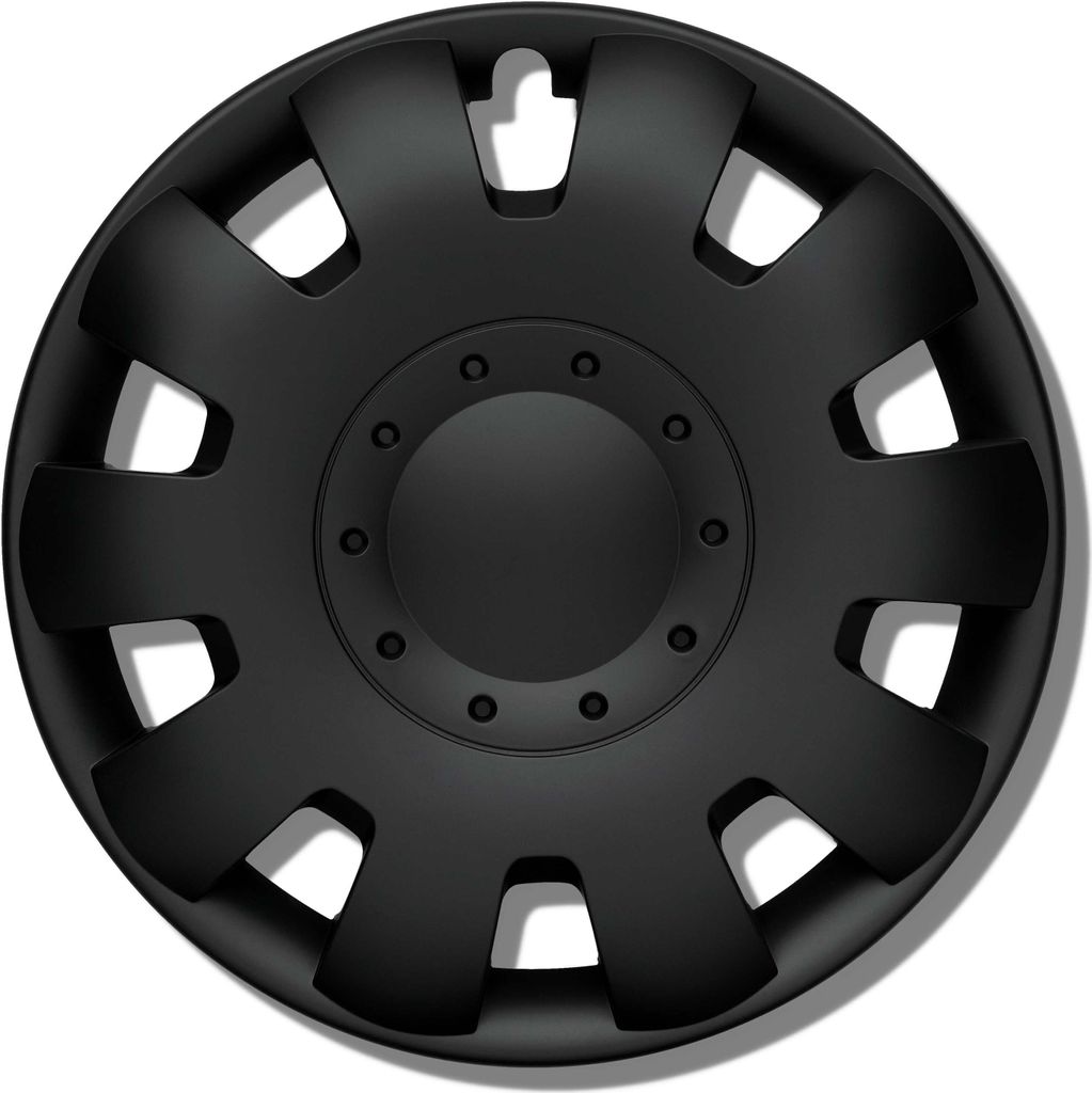 Radkappen 17 Zoll schwarz - Radzierblenden 4er-Set von 13-17 Zoll - Neptun Radblenden für die meisten Automarken und Stahlfelgen - Zierkappen