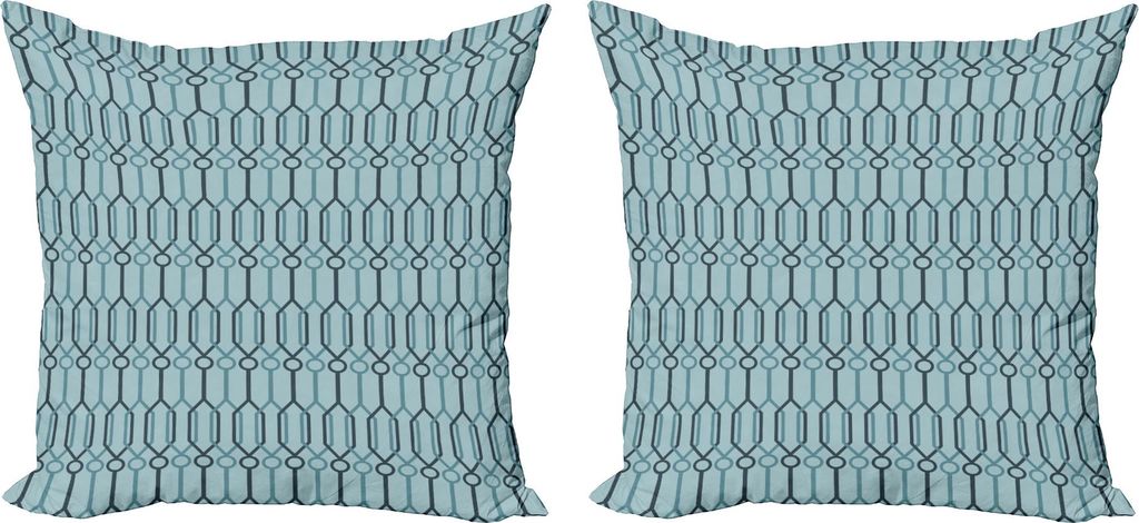 ABAKUHAUS Türkis Kissenbezug Set (2Stück), Orientalischen marokkanischen Stil Formen für Wohnzimmer Gästezimmer Design, 50 x 50 cm, Blaugrau He...