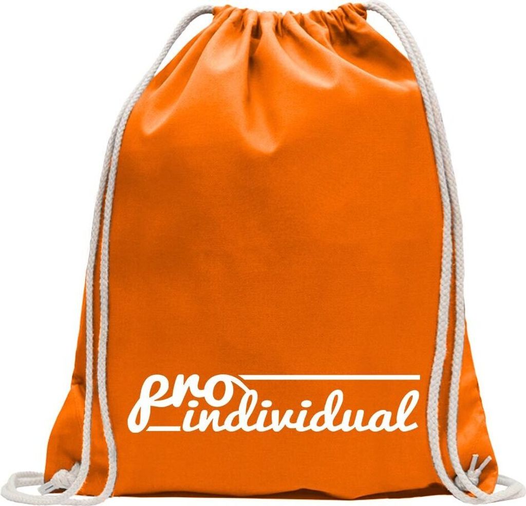 Kiwistar - Turnbeutel - mandarin - Pro Individual - Fun Rucksack Sport Beutel Gymsack Baumwolle mit Ziehgurt