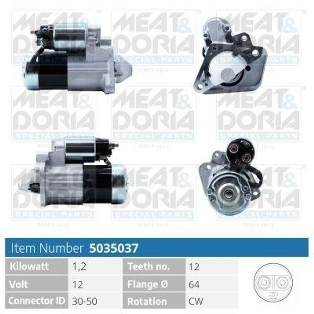 MEAT & DORIA 5035037 Starter Anlasser 1,2kW für RENAULT Clio III Schrägheck (BR0/1, CR0/1) 12V