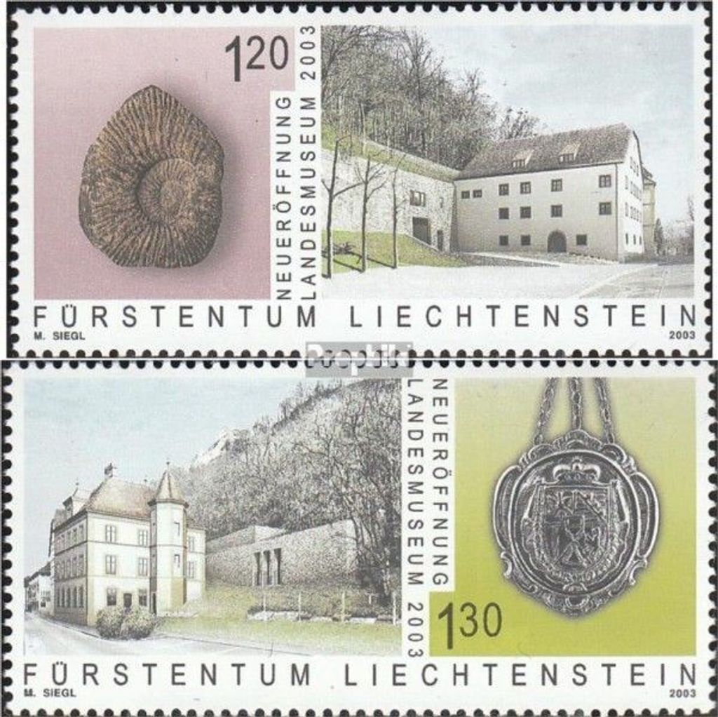 Briefmarken Liechtenstein 2003 Mi 1319-1320 (kompl.Ausg.) postfrisch Landesmuseum
