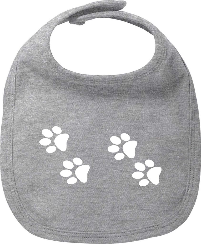 Huuraa Baby Lätzchen Fußtapsen Tapsen Heather Grey Klettverschluss Baumwolle Latz Geschenkidee
