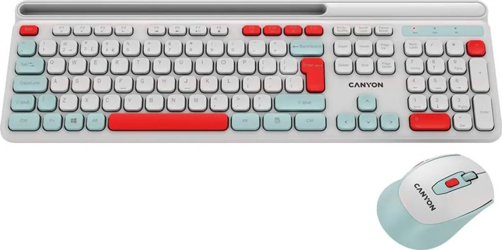 Clavier et Souris Canyon Blanc Silencieux - Frappe Confort et Précise