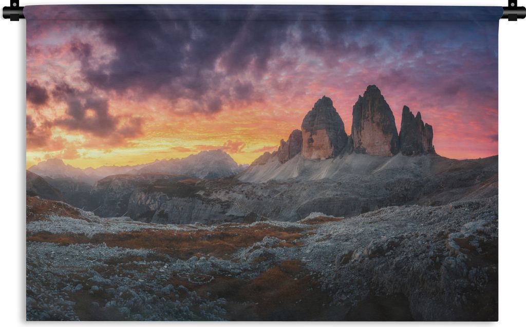 MuchoWow Wandteppich Wandbehang Felsen - Berg - Sonnenuntergang - Landschaft 60x40 cm Tapisserie Dekoration Wandtuch - Wanddekorationen