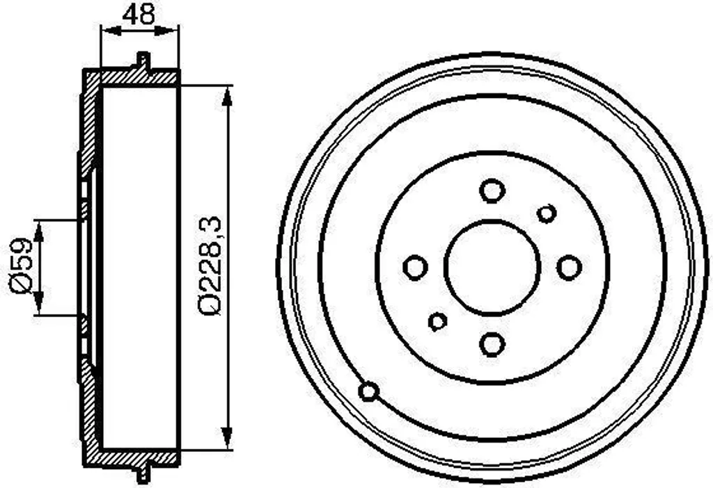 Tambour de frein BOSCH 0 986 477 088 pour Fiat Doblo et Multipla