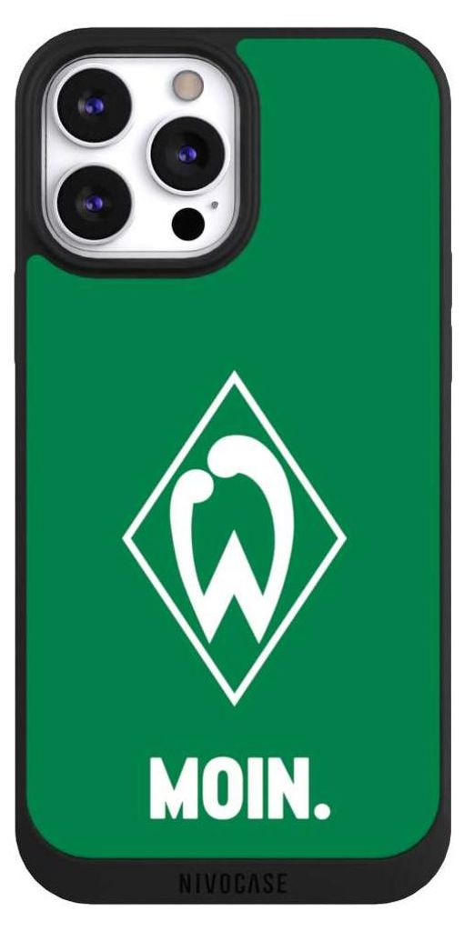 NIVOCASE Handyhülle für Apple iPhone 13 Pro Max Hülle NIVOpure Case Schwarz Moin Offizielles Lizenzprodukt SV Werder Bremen