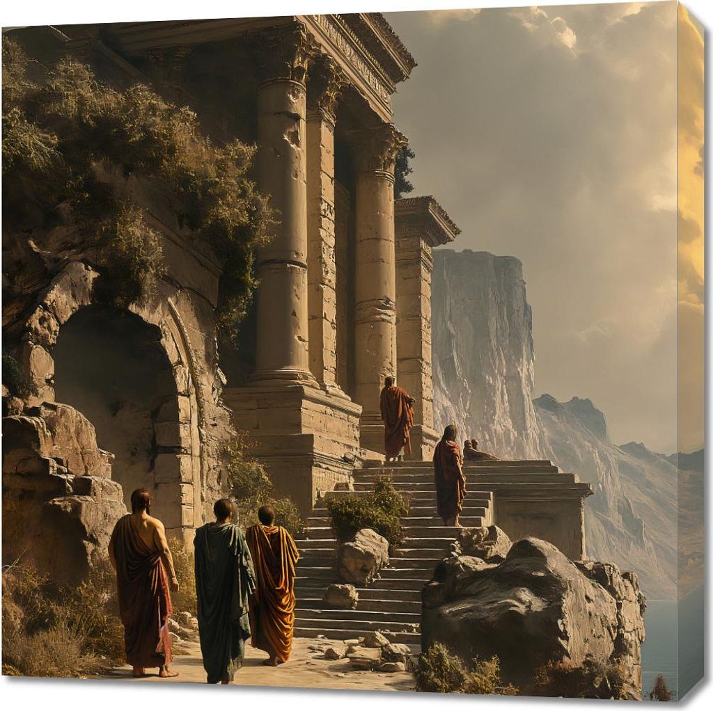 Bild 70x70cm Tempel der Weisheit