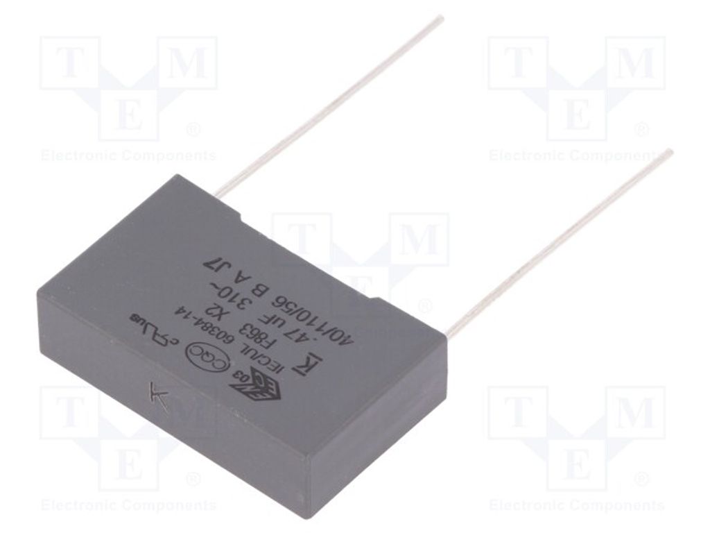 2x Kondensator: 22,5mm 0,47uF 10% X2 26,5x16x7mm F863DE474K310ALW0L kondensatore