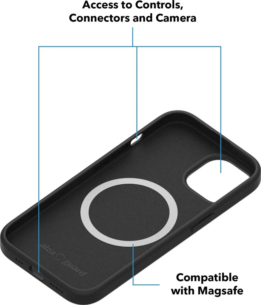 Étui de Protection iPhone 15 en Silicone Soft Touch MagSafe Noir