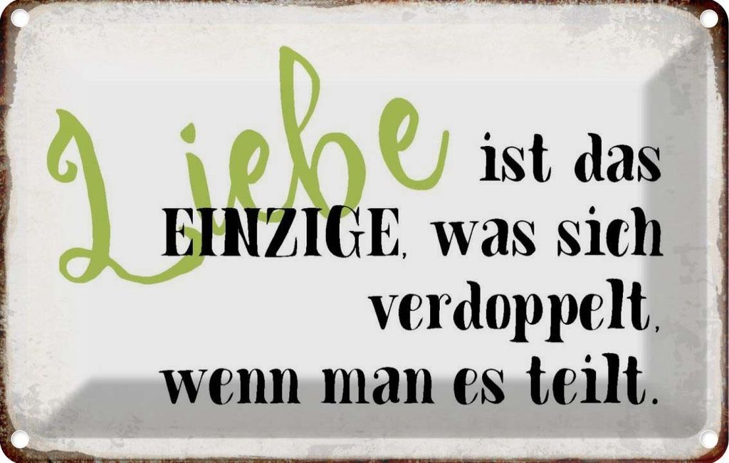 vianmo Blechschild 20x30 cm Liebe ist das einzige was sich Produktbild 