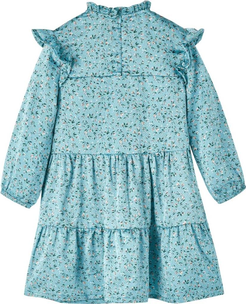 vidaXL Kinderkleid mit langen Ärmeln Blau 104
