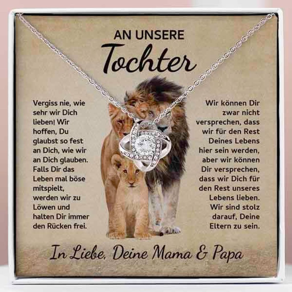 À notre fille - Collier avec pendentif plaqué or blanc 14 Image du produit 