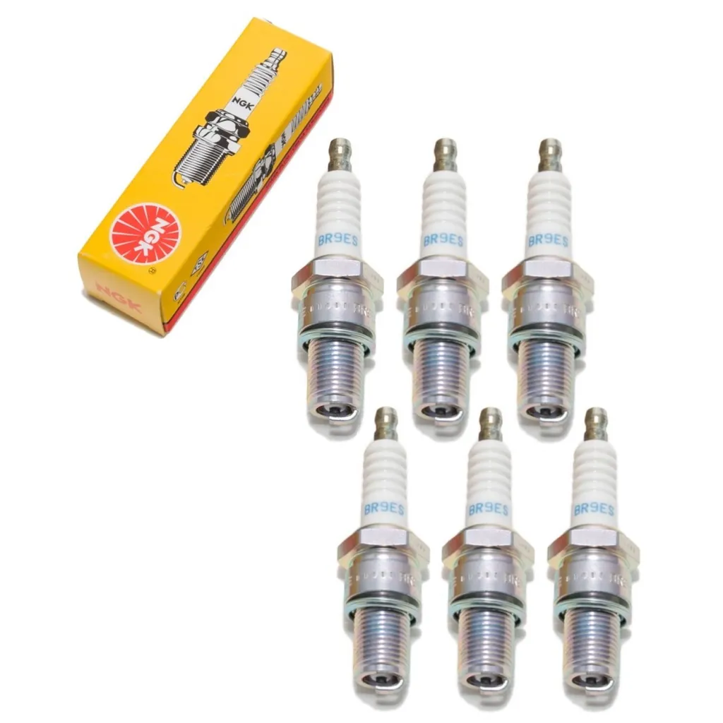 NGK BR9ES Set 6 Candele Racing - Prestazioni Elevate per Motori 2 Tempi