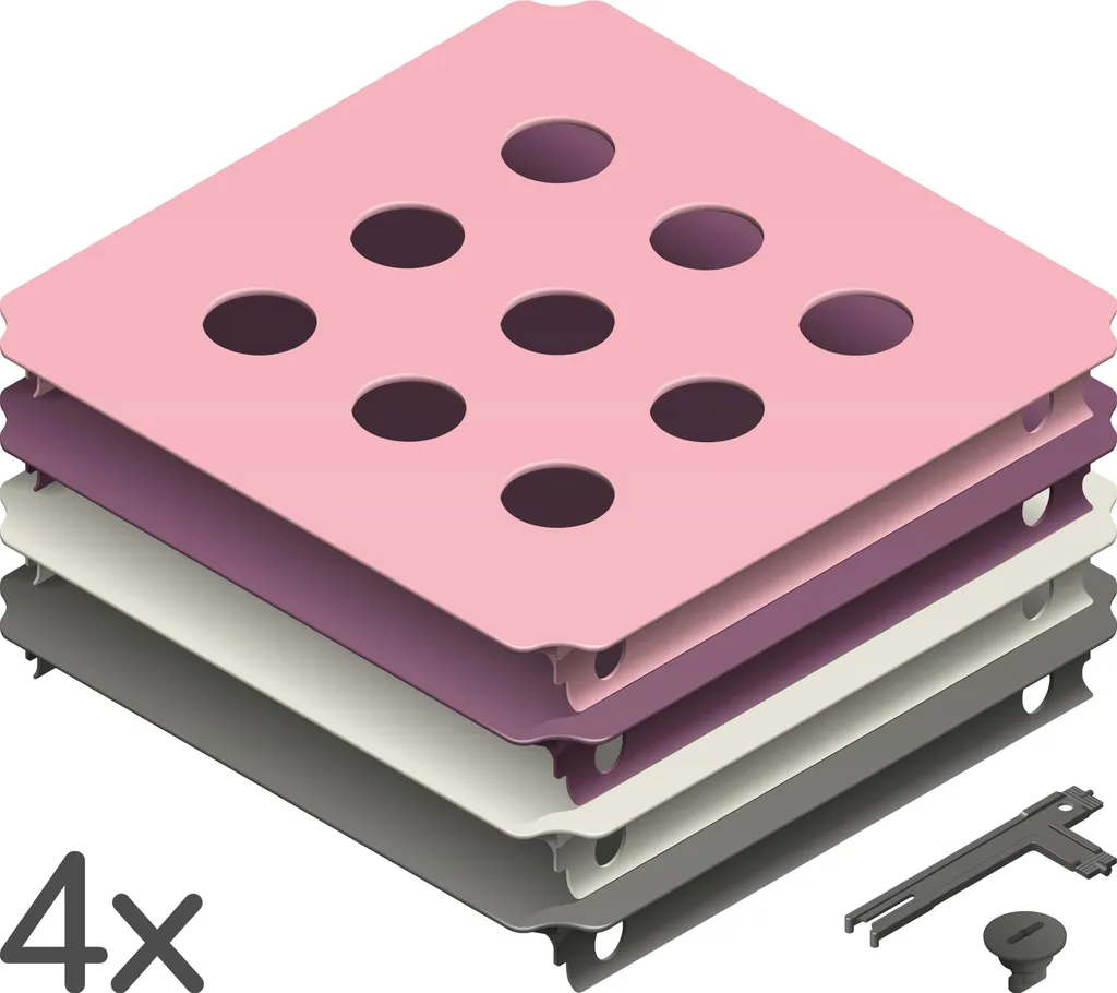 Quadro Set di pannelli forati S – kit di espansione con 4 pannelli traforati per i kit di costruzione Quadro – Berry