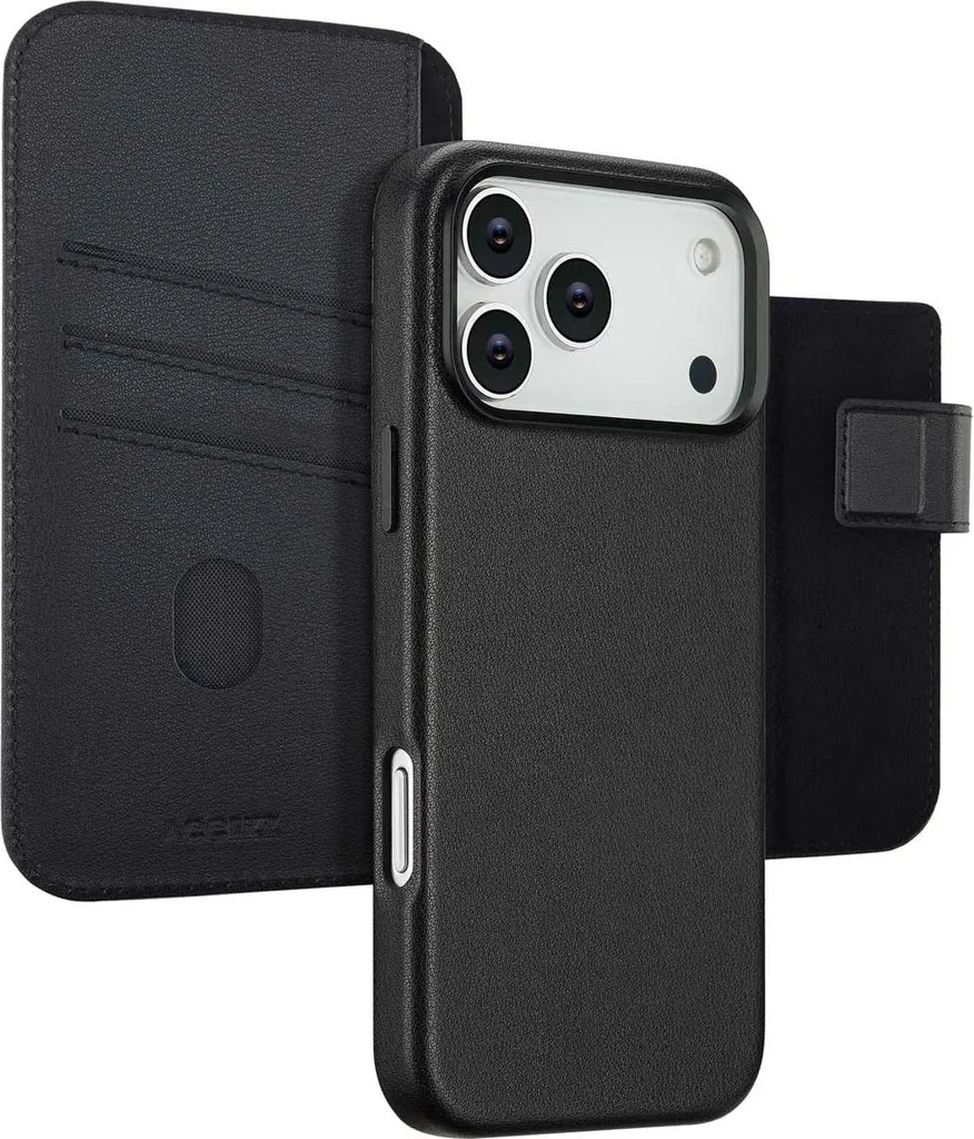 Accezz Libreria in pelle 2-in-1 con MagSafe per Apple iPhone 17 Pro Max - Nero onice
