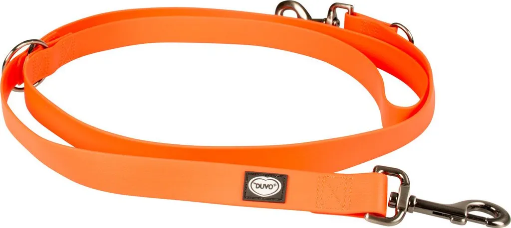 Double Laisse Chien Duvo+ South Duo en PVC Orange Haute Visibilité